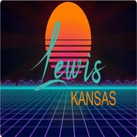 Lewis Kansas Vinil Decal Stiker Retro Neon Dizajn