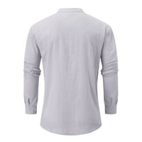 SHPWFBE muške majice rukav ležerniji džep džepni muški vrhovi pamučna majica sa čvrstim ovratnikom dugačke