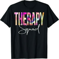 Therapy Squad Tie Dye natrag u školsku ženu za aprecijsku majicu za žene kratke rupne majice Crni tee