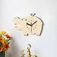 Postavite zidni sat Cartoon Stereo pokazivač Hipopotamus Oblik Mute Dekorativne djece Zidne naljepnice