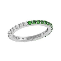 Okrugli oblik zeleni CZ srebrni srebrni vječni ženski vjenčani prsten