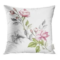 Ružičasta botanica Ruža ručna crta vodenikolor cvjetni cvjetni godišnjica jastučnice za jastuke