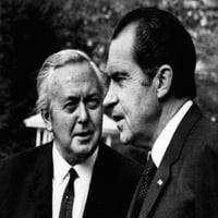 Nixon Predsjedništvo. Bivši britanski premijer Harold Wilson i američki predsjednik Richard Nixon u