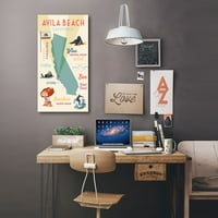 Plaža Avila, Kalifornija, tipografija i ikone
