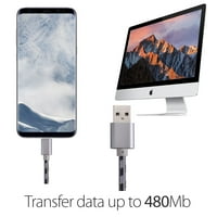 Afflu USB tip C Kabel za brzo punjenje 3FT USB-C TIP-C 3. TYLON DATA SYNC Cord za punjač za Samsung