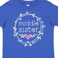 Inktastična srednja sestrina listova, krug, srčani poklon toddler devojka majica