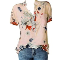 Košulje za žene Loase Fit Plus size za ispis bluza Džep za majicu Easy rukava kratka bluza Žene žene