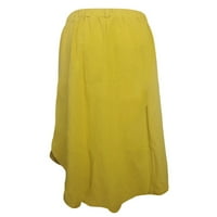 Allshope Women Proric Summer Long A-line suknje od pune boje visoka struka Srednja odjeća s džepovima