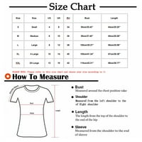 GUZOM T majice za žene plus veličine - kratki rukav Crew Crt Sexy Comfy vrhovi casual bluza Štampane