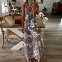 Maxi haljine za žene Ljeto bez rukava Boho sandress casual V-izrez duge haljine Havajska haljina za