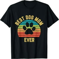 Vintage Dog mama majica Dog mama Majke poklon šareni tee crni x-veliki