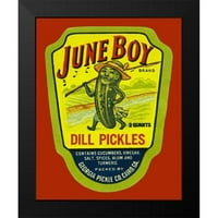 Retrolabel Crni moderni uokvireni muzej umjetnički print pod nazivom - June Boy Dill Pickles