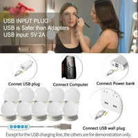 Vanity Mirror Svjetla sa zatamnjenim sijalicama, šminke za šminku se pričvršćuju za tablicu i ogledalo kupaonice, USB kabel za napajanje