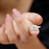 MOISSNITE Prsten za pasijans za žene, jastuk za angažman prsten, srebro, SAD 12.50