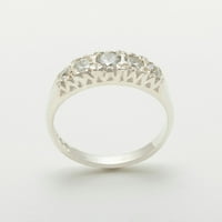 Britanci napravio 9k bijeli zlatni kubični cirkonijski ženski osnivački prsten - Opcije veličine - veličine 4,25