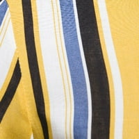 Odieerbi prugasta havajska majica za muškarce casual modne kratke rukave V-izrez bluze gornji plavi