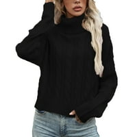 Wotryit Women LATERLENECK Dugi rukav pulover Duks vučnice ženske džempere