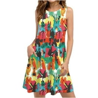 Stamzod Boho haljina za žene Ljetne haljine plaža cvjetni rukavac bez rukava casudboge Boho haljina