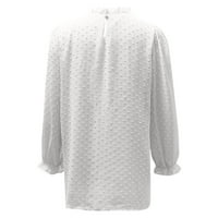 Dugi rukav modni košulje u boji Smock Crt Swiss Dot Fall Dukserirt Trendy Pulover Proljetna odjeća za