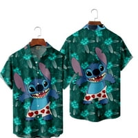 Disney Lilo & Stitch 3D tiskana majica kratki rukav, havajske majice s kratkim rukavima dolje majica za djecu odrasli