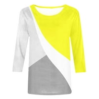 Yyeselk casual vrhovi za žene trendi okrugli rukav u okruglim vratom Ugodne bluze Modni blok u boji