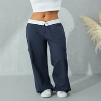 Ženske hlače sa niskim strukom, casual harajuku vintage y2k baggy ravno-noga jogger hlače sa džepom