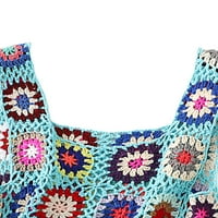 AFUNBABY ženski pleteni krov Top ljeto ljeto bez rukava cvjetni kukični džemper vrhovi šupljicu zakupaju