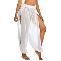 Posteljine hlače za žene odolijevanje modne čvrstog ležernog ljeta Lames Yoga pantalone hlače boho hlače