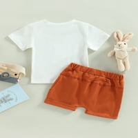 Jaweiwi Baby Boys Shorts Set odjeće, 3T Uskršnja odjeća kratki rukav Cartoon Rabbit Print majica s elastičnim