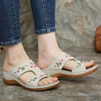 OAVQHLG3B Ženske ljetne casual sandale izdužene dame modne klipe na petu veznog sandala za cvijeće
