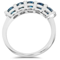 Pompeii 1 2ct plavi dijamantski vjenčani prsten 14k bijelo zlato