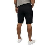 Muški napadački kratke hlače Crni zip-up poliesterski ekran Print Elastic 232113-1000-32
