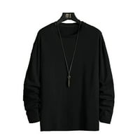 Muški ležerni majica s dugim rukavima V izrez Slim bluza Activeweb pulover vrhove Tee Black XL