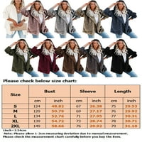 WRCNOTE Dame sa džepovima Otvorena prednja Sherpa jakna Srednja duljina vanjska puna boja na dugih rukava