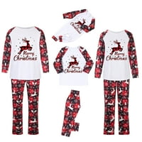 Porodični božićni pidžami Podudarni setovi Slatka jelena Print Print Family Pijamas setovi Božićna mekana