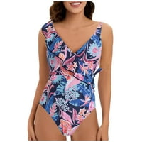 Ženska kupaći kupaći kostim gumenim rezovenim rezovima visokog struka kupaćeg kostima