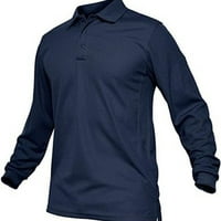 Giligiliso Muška majica Clearence Modni MAN dugme dugih rukava majica Čvrsta labava bluza vrhovi