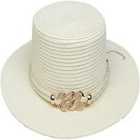 Dabuliu ženske dame slame Fedora šešir Elegantni široki rub sunčani šešir za zaštitu od sunca Vintage