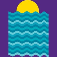 Zalazak sunca Waves Womens Purple Heather Graphic Racerback Tank Top - Dizajn od strane ljudi m