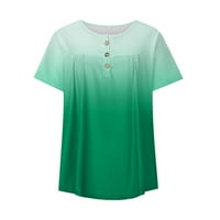 Bazyrey Womens V-izrez Tors Casual Camouflage Bluza Ženska rukava Slobodne košulje TUNIC Green L