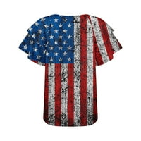 USA zastava TEE majica Američka zastava Košulja Žene 4. srpnja Poklon majica Američki patriotski vrhovi