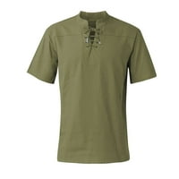 Modna košulja kratkih rukava plaža V-izrez za izrez Tisak Yoga casual ljetna vojska zelena s