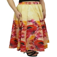 Bimba ženska pamučna cvjetna suknja elastična struka Maxi ljetne suknje-xl