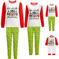 Božićne pidžame za obiteljske kusne odjeće za noćne rublje za odmor s dugim rukavima PJS veličine djece-djeci-pas-psi, unisex