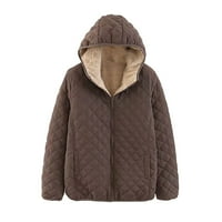 apsuyy zimski kaputi za žene patentni rukav ležerne prilike pune boje s kapuljačom tople jakna smeđa