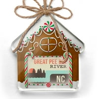 Ornament tiskan jednostrana usa rijeke Great Pee Dee River - Sjeverna Karolina Božić Neonblond