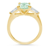 2.5ct ovalni rez zeleni simulirani dijamant 18k žuti zlatni godišnjički angažman kamena prstena veličine