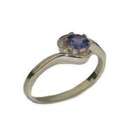 Britanci napravio je 10k bijeli zlatni prirodni tanzanite ženski prsten od ženskih žena - veličine opcija - veličine 5