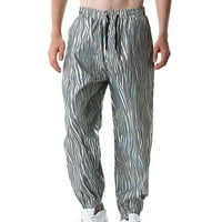 Elastični struk Muške hlače Muškarci Ležerne prilike Modni ispisani čipke Elastične reflektirajuće hlače