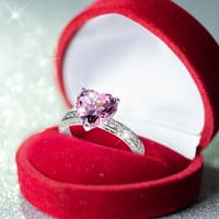 SKPBlutn Fashions Srce Diamond Ring Elegantni prsten za rhinestone za žene Modni puni cirkonski bakarski